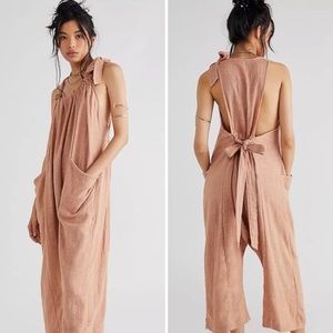 NWT Free People Henriette Peach One-Piece Size Small 100% Cotton